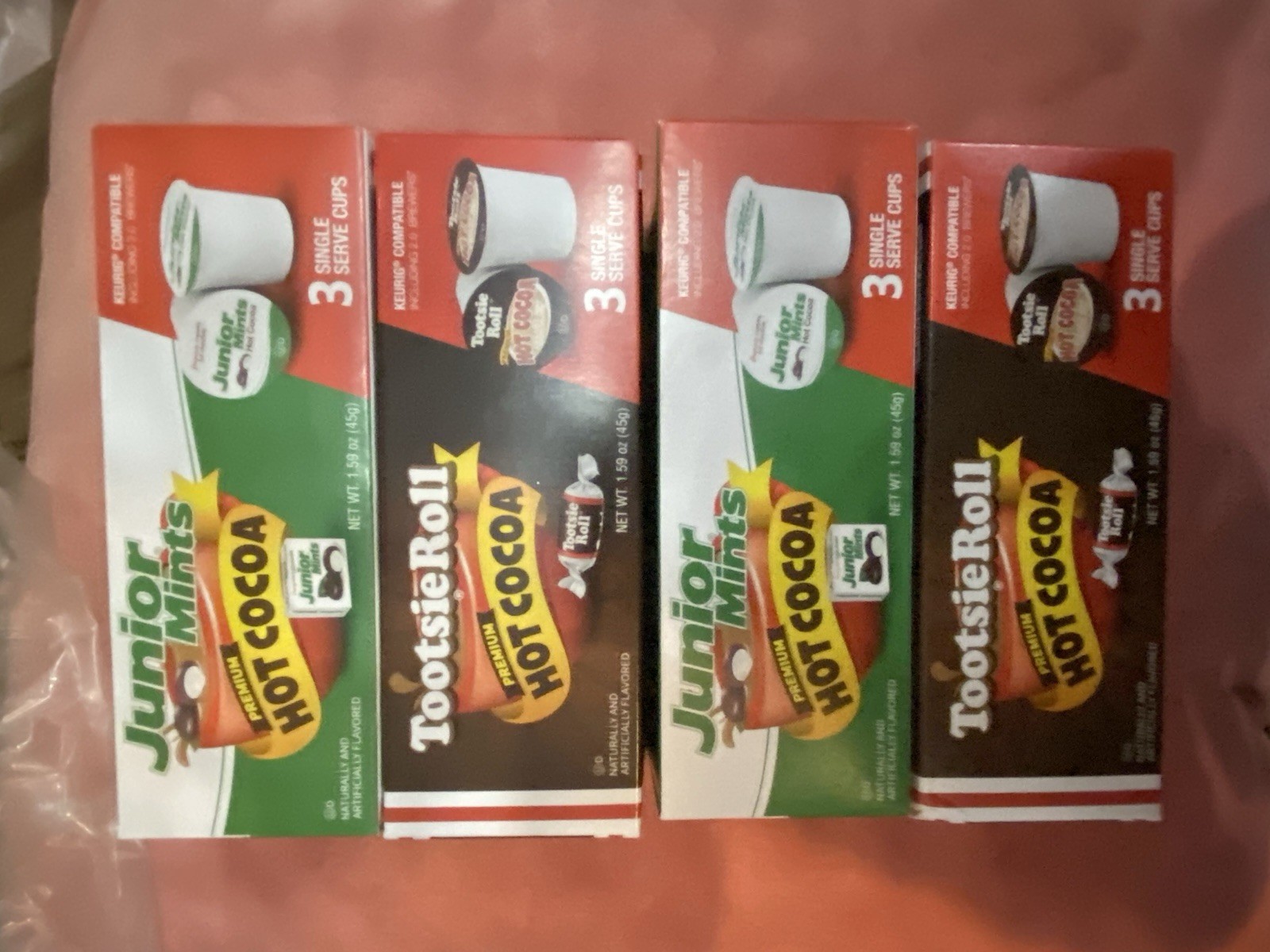 Tootsie Roll (2)/Junior Mint (2) Hot Cocoa Pods for Keurig K-Cups 12 count Total