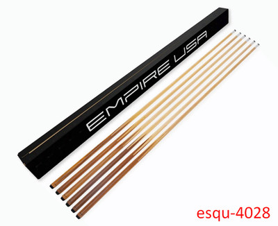 Set of 6 Pool Cues, 57  One-Piece Hardwood Sticks, 13mm Tips