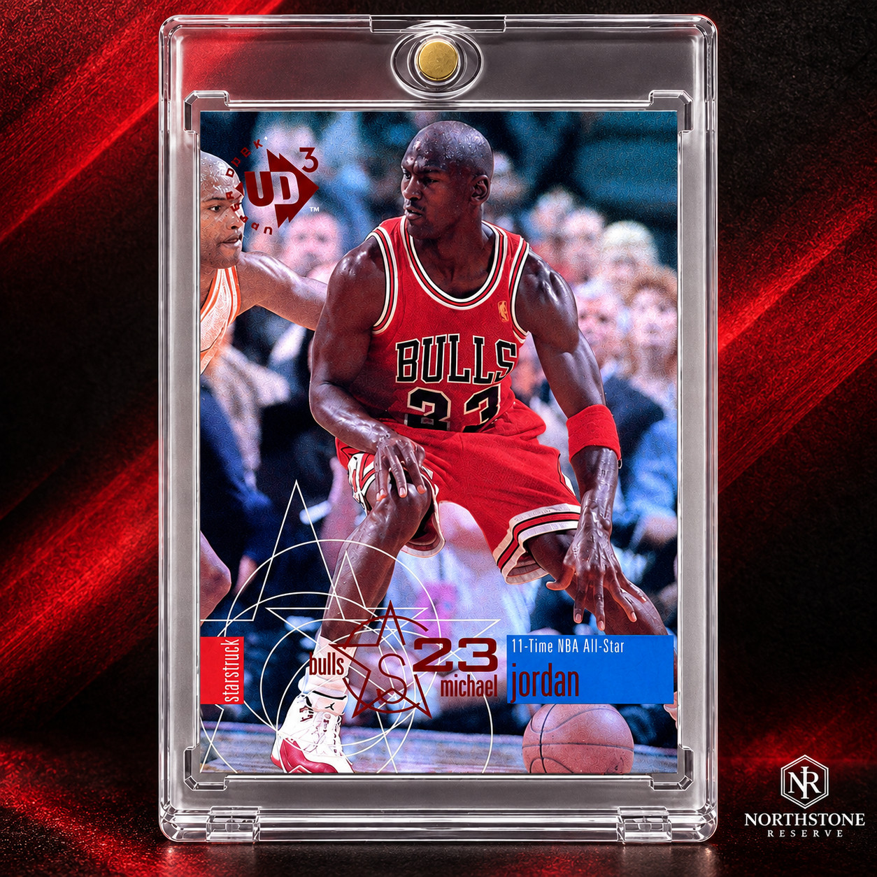 Michael Jordan Card 90’s INSERT SP RAINBOW HOLO FOIL RARE BULLS JERSEY #23 UD3