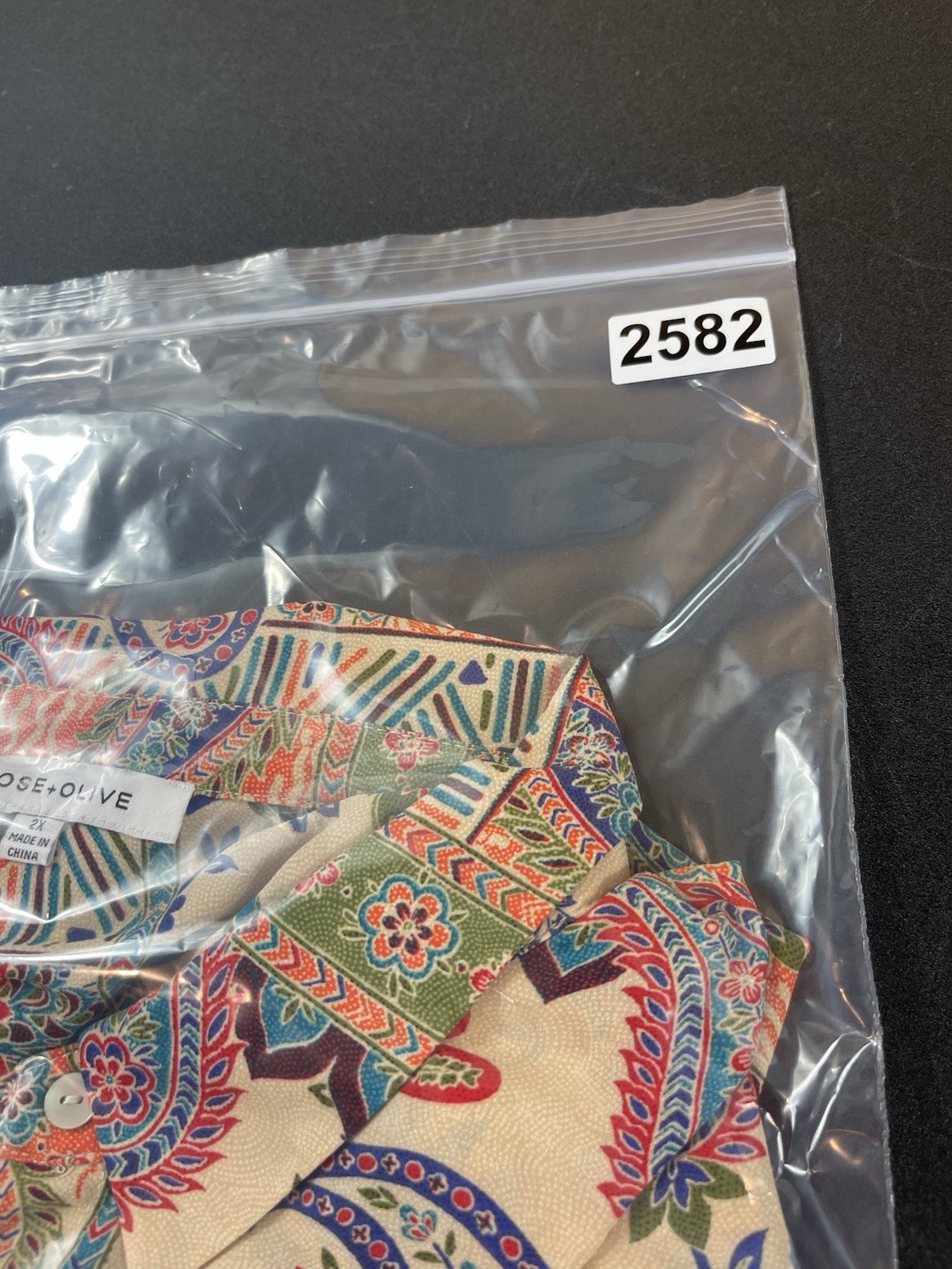 Rose & Olive Patchwork Orange Tan Button Up Top W… - image 13