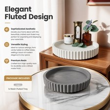 Modern Vanity Tray Organizer Fluted Design for Bathroom Countertop Storage Easy