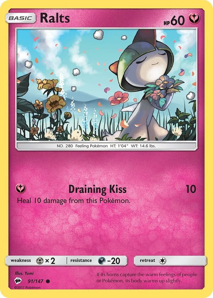 Ralts 91/147 Common Pokemon SM - Burning Shadows NM