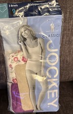 Jockey Classic Fit Brief Panties 9 2X 2 Pack Fuchsia Floral New Scallop Cotton