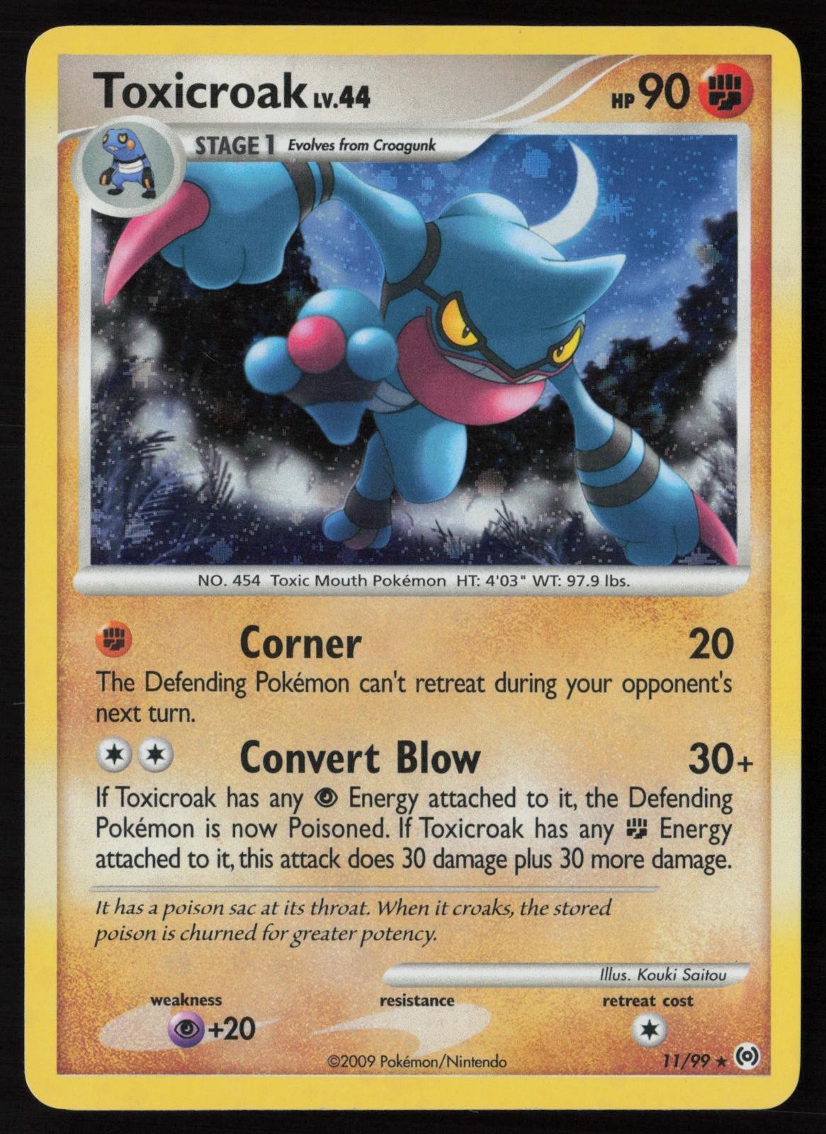 Toxicroak 11/99 Holo Holo Rare Arceus Pokemon Holo Lightly Played