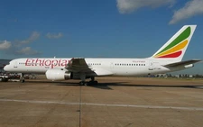 Boeing 757-200 B-757 Ethiopian Airlines Desk Wood Airplane New Model Small 1/130