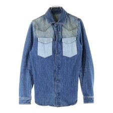 VALENTINO Valentino used processing pocket design western snap button denim shir