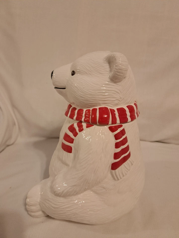"Tarro de galletas de cerámica de oso polar siempre genial marca Coca Cola 1994 10"" sin caja" Foto 4 de 4