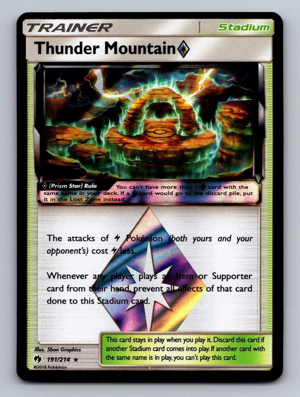 Thunder Mountain ◇ 191/214 Lost Thunder Prism Star Rare Holo Near Mint