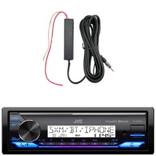 JVC KD-X38MBS Single DIN Marine Bluetooth Stereo Receiver, Amplifier Booster Kit