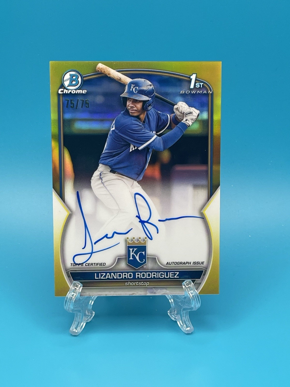 2023 Bowman Chrome Prospect Auto 1st Lizandro Rodriguez #CPA-LRZ Yellow /75