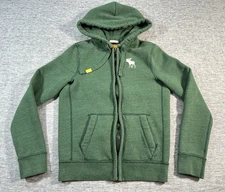 Abercrombie Fitch Muscle Hoodie Mens Medium Zip-Up Moose Preppy Athleisure Y2K
