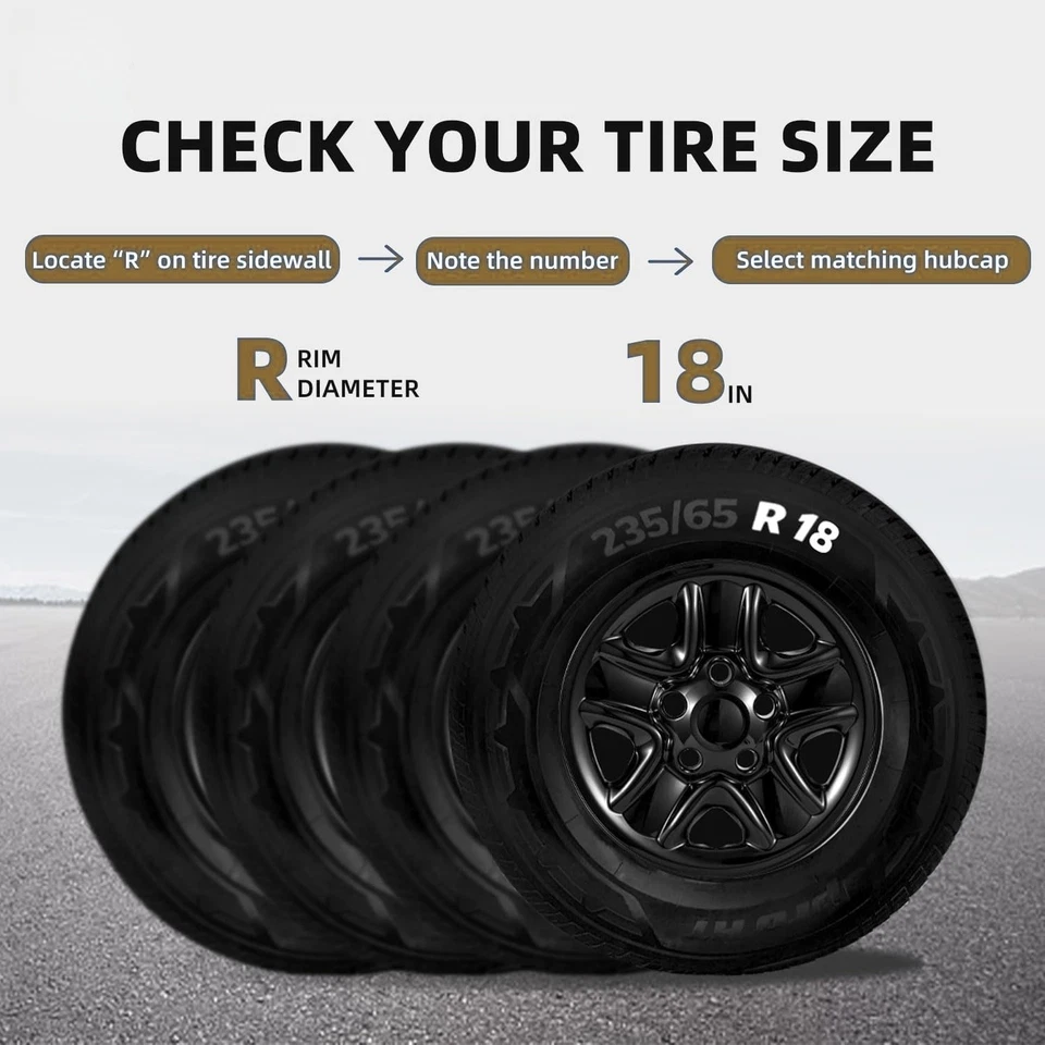 18- inch Wheel skins for 2007-2021 TOYOTA TUNDRA ; Set Of 4 Pcs; Glossy Black Foto 4 de 4