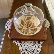 Vintage Goodwood Harvest Wheat  Cheese cloche Serving Tray 