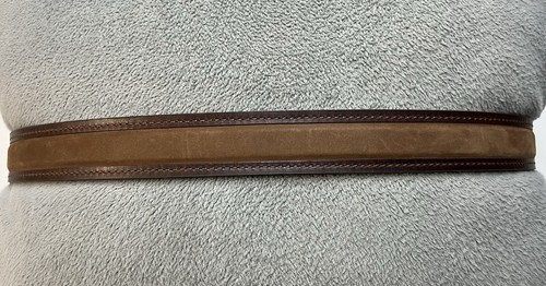 Columbia Men’s Sz 36/90 Brown Leather Silver Hardware Belt 11CO0221 Two-Toned - Picture 6 of 13