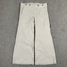 Anthropologie Pilcro The Kit High-Rise Wide-Leg Utility Trouser 27 29x24 Cream