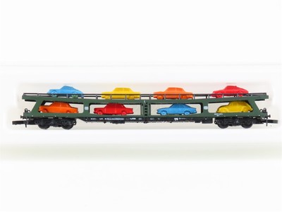 Z Scale Marklin Mini-Club 8714 DB Deutsche Bahn Auto Carrier w/ Automobiles 