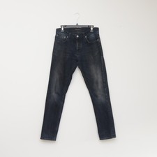 Nudie Jeans Mens W32 L32 Black Dark Cove Grim Tim Organic Cotton Slim Leg Unisex