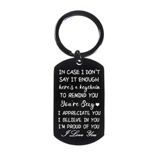 Waeceip Anniversary Keychain I Love You Gifts for Him Her One Size, Silver