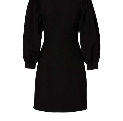 Scanlan Theodore Black Crepe Puff Steve Mini Dress Size 8 EUC