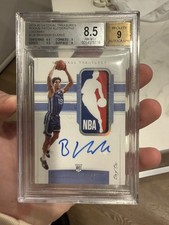 2019-20 National Treasures Rookie Patch Auto Logoman Brandon Clarke 1/1 BGS 8.5