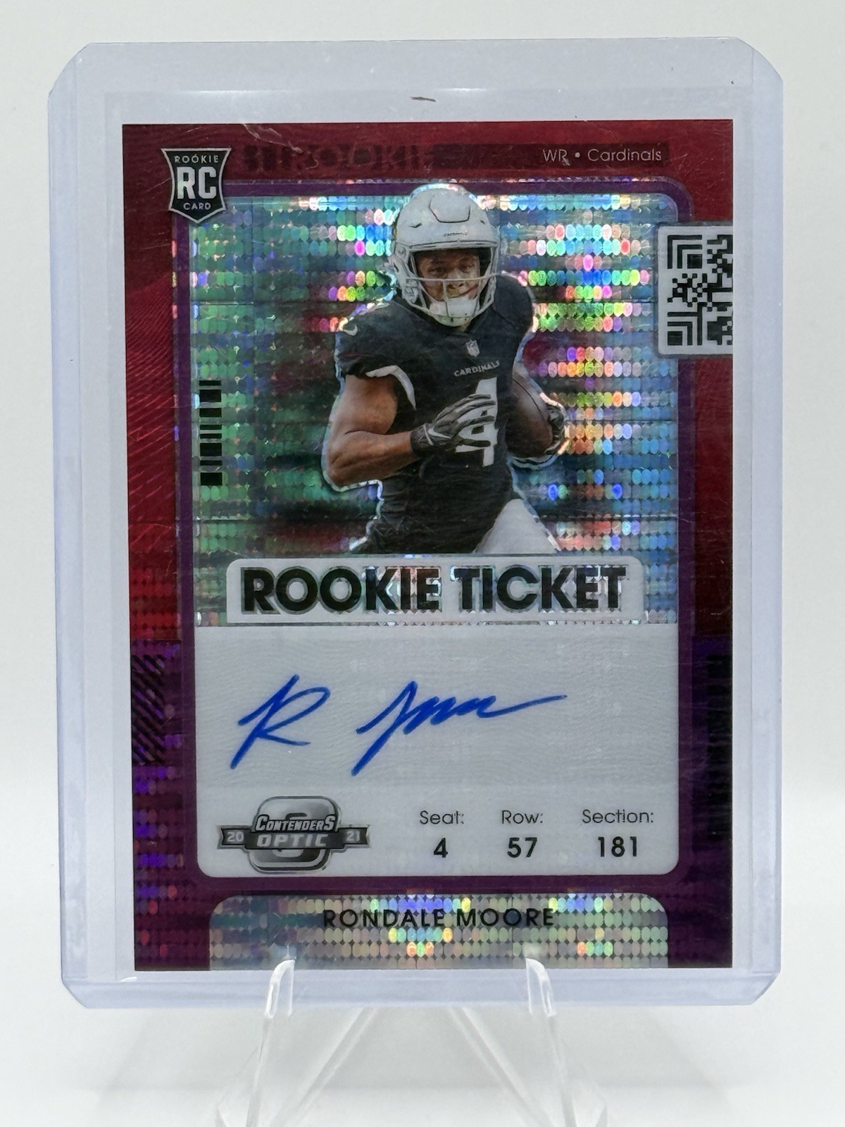 Rondale Moore Panini Contenders Optic #116 Autograph Purple Pulsar