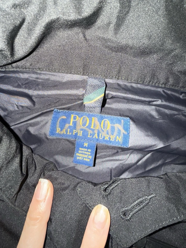 Chaqueta cortavientos Polo Ralph Lauren Bi-Swing Pony cremallera completa negra, mediana para hombre Foto 3 de 4