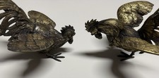 2x Hahn Figuren Messing massiv Vintage Deko Landhaus Stil schwer