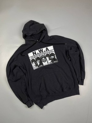Vintage NWA Rap Eazy E Ice Cube Dr Dre Ruthless Records Baggy Boxy Hoodie Men L