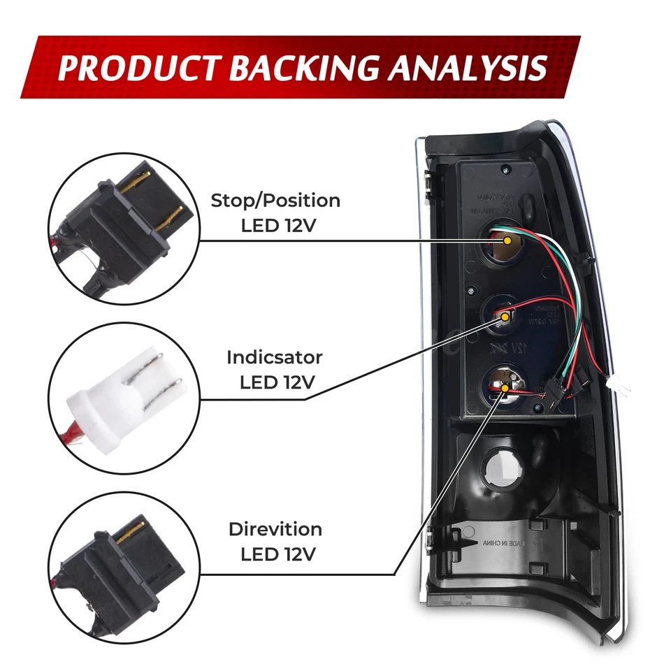 Clear For 2003-2006 Chevy Silverado 1500 2500 3500 LED Tail Lights Brake Lamps - Image 4 of 4