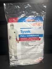 Dupont Tyvek Full Coverage Suit L/XL Hood Boots 150 to 230 Lbs - SEALED