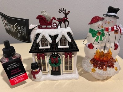 Bath & Body Works Wallflower Lot - Light Up Santa Projection & Snowman Campfire