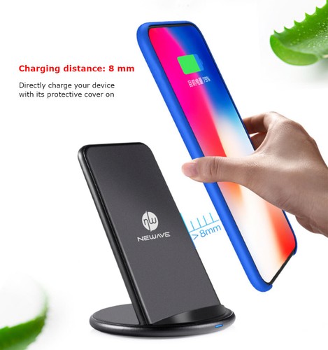 NEWAVE Aluminium Alloy 10W Qi Wireless Charger Fast Charging Stand LED Indicator - Picture 8 of 12