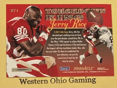 1994 Pinnacle Jerry Rice #271 Touchdown King | eBay