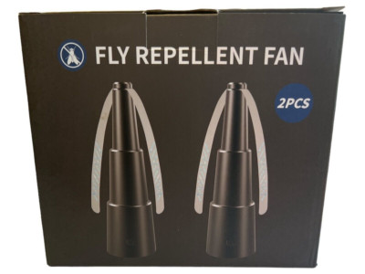 2x Fly Repellent Fan mit Zwei Lüfterflügeln Halten Sie Fliegen und Insekten