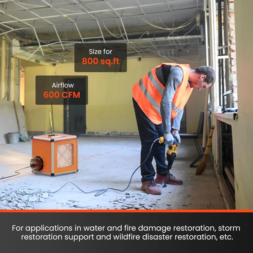 Purificador de aire Abestorm 600CFM esterilización UV-C filtro HEPA purificador de aire 800 sq Foto 3 de 4