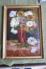 Gemälde, Ölbild, Blumen, Dahlienstrauß
