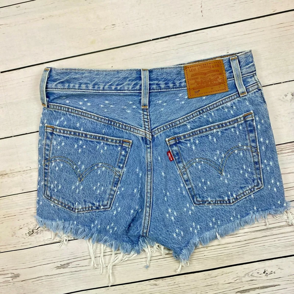 Levis 501 High Rise Denim Jean Shorts Size 30 Button Fly