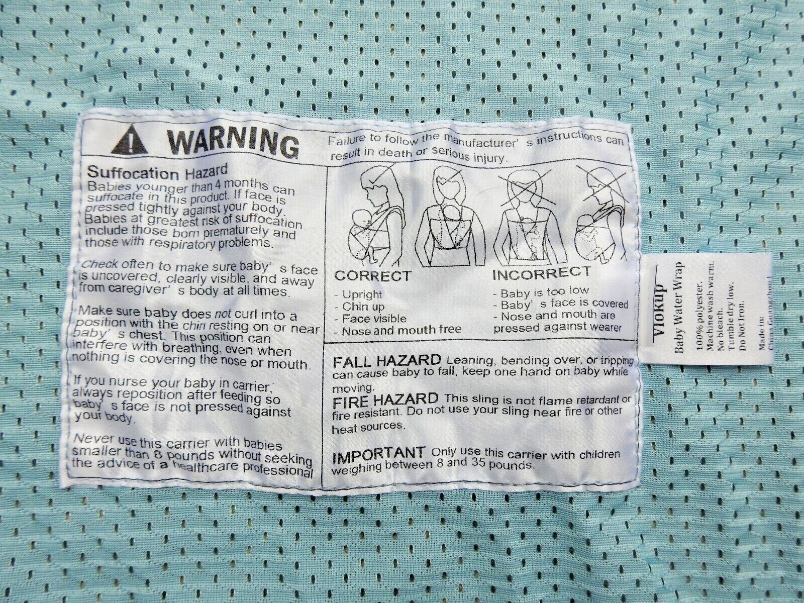 Vlokup Baby Water Ring Sling Carrier Lightweight Breathable Mesh Baby Wrap Blue