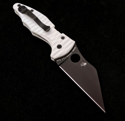 Spyderco Yojimbo 2 C85GPBBK2 S30V Black Plain Edge w/ Custom White