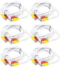 6 x 25ft BNC Video and Power Extension Cable for Security Camera CCTV Premade SD