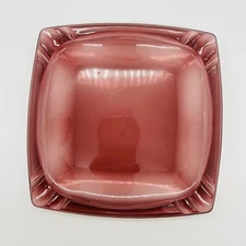 Hazel-Atlas Glass Moroccan Amethyst Purple 8" Square Ashtray Candle Dish