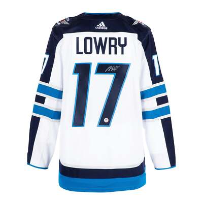 Adam Lowry Autographed Winnipeg Jets White adidas Jersey