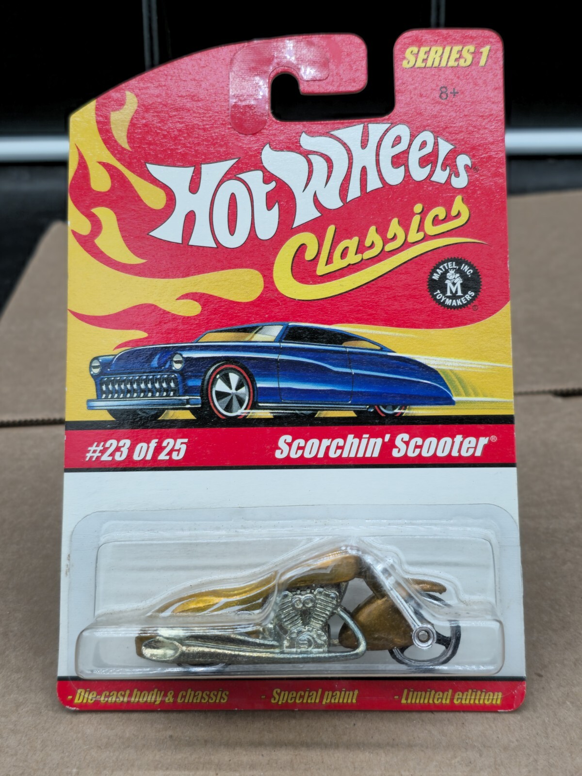 Hot Wheels Classics Series 1 #23 Scorchin' Scooter gold