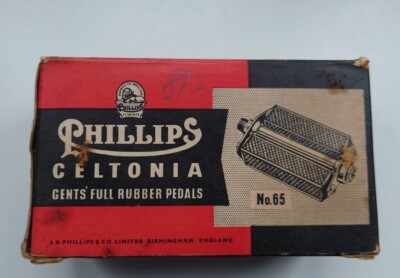 Oldtimer Fahrrad Block Pedale, Phillips New Old Stock Original Selten Verpackt Display