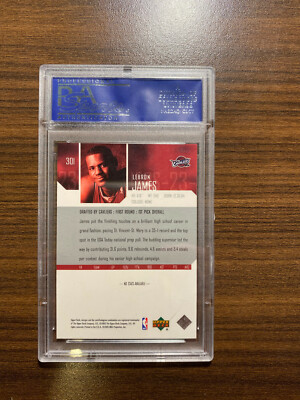 2003 Upper Deck Basketball LeBron James ROOKIE #301 PSA NM-MT 8