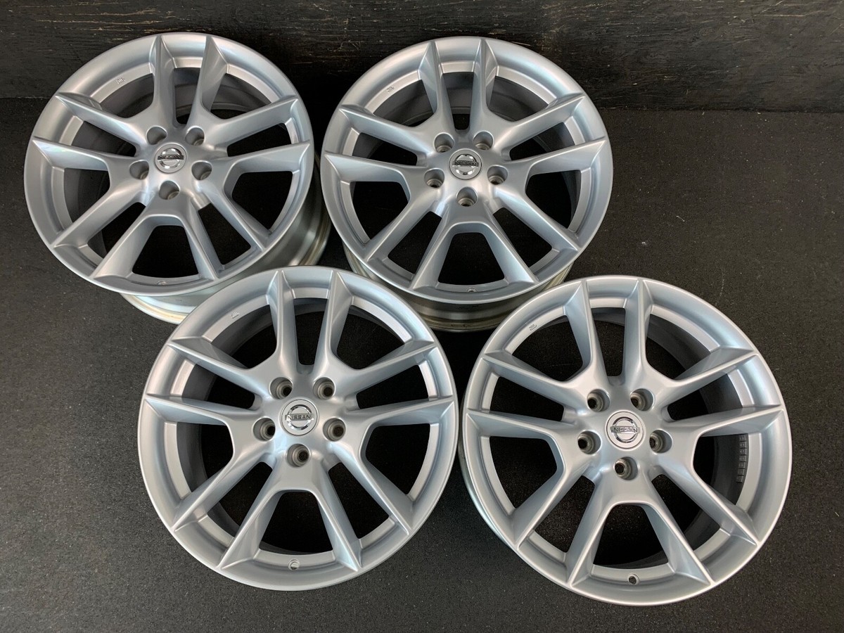 4) Nissan Maxima Original Silver Wheels Rims + Caps 18
