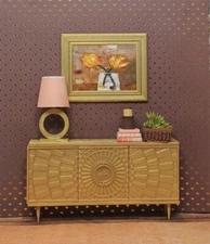⭐GOLD Designer CABINET Console DOLL FURNITURE living room 1/6 scale for BARBIE