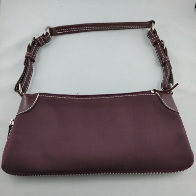 Mexx Shoulder Bag Purple Handbag Purse Expandable Bottom Great Condition b67
