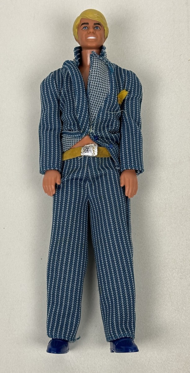 1968 Mattel KEN Doll Fashion Favorites Outfit #2800 Blue Pinstripe