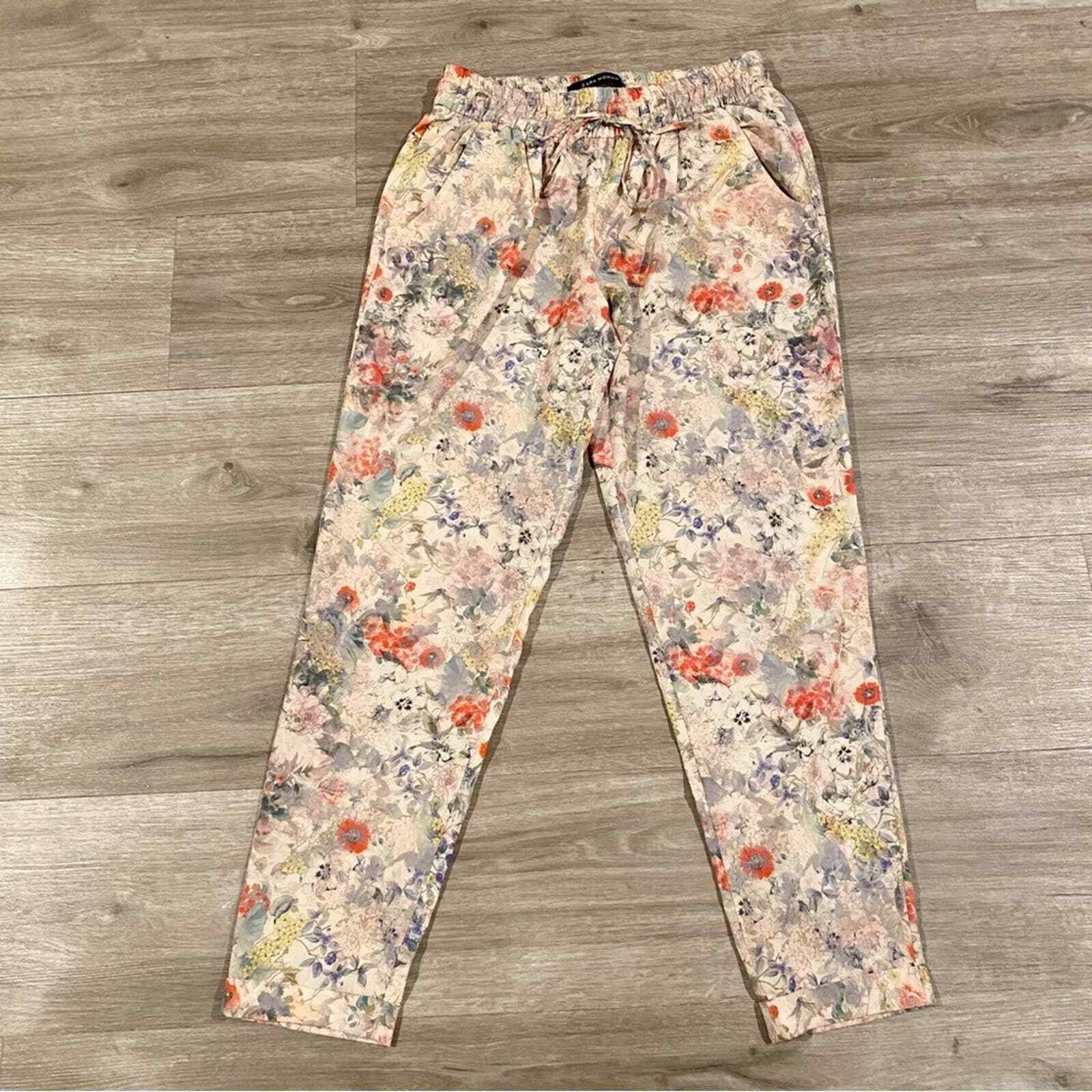 Zara Lightweight Floral Print Pants Medium | eBay